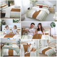 thumbnail image 5 of 3 Piece Sage Green Farmhouse Duvet Cover Set California King, Microfiber Comforter/Quilt Cover with Corner Ties and 2 Pillowcases, Green Brown Striped All Season Soft Bedding with Zipper Closure, 5 of 8