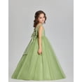 thumbnail image 2 of Drtj Flower Girl Gown Wedding Satin Tulle Princess Celebration Gowns Children Pearl Prom Dresses, 2 of 7