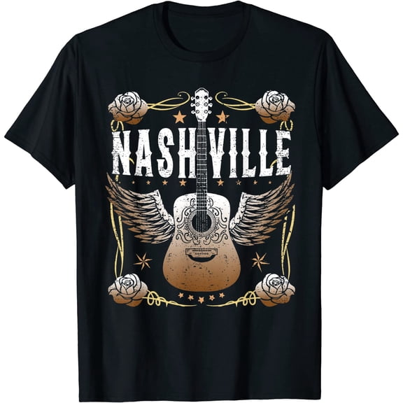 Country Music Vintage American flag Nashville guitar player T-Shirt