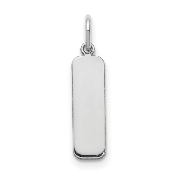 10k White Gold Small Blank Bar Charm