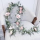 thumbnail image 1 of Guirnalda de peonías artificiales | Guirnalda de flores artificiales para decoración del hogar | Arreglo floral de plástico de 178 cm de largo, 1 of 9