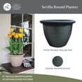 thumbnail image 4 of The HC Companies Sevilla Round Self-Watering Pot with Internal Disk 12 Inch, Painted Black, 4 of 7