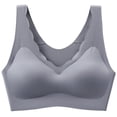 thumbnail image 2 of WJHWSX Womens Bras,Wireless Bras for Women,Supportive Bras for Women,Stretch Fabric,Breathable,Solid,Polyester,Gray,XL(US:10), 2 of 3