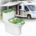 thumbnail image 6 of HELLHERO Clover Lucky Hat Design Soft Polyester Fabric Lid Cover Set for Toilet, Washable and Reusable Machine Washable Toilet Lid Dust Cover Set, 6 of 8