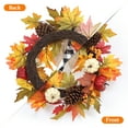 thumbnail image 3 of Adeeing 20" Fall Door Wreath Decor Pumpkin Wreath with Maple Leaves Berries for Front Door Thanksgiving Halloween Indoor Outdoor Decor, 3 of 8