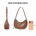 thumbnail image 2 of Lee Vintage Hobo Handbag for Women Cute Small Ladies Shoulder Bag with Decorative Metal Chain, Brown, 2 of 7
