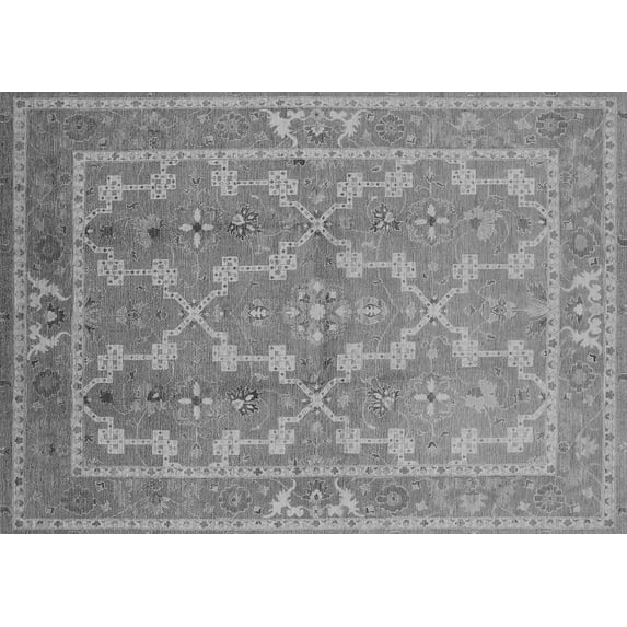 Ahgly Company Indoor Rectangle Oriental Gray Industrial Area Rugs, 2' x 5'
