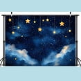 thumbnail image 3 of 8 x 6 ft Stars Backdrop Blue Night Galaxy Flash Starry Sky Cloud Themed Baby Children Kids Birthday Baby Shower Party Decor Banner Children Room Decor Newborn Portrait Backdrop, 3 of 5