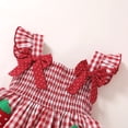 thumbnail image 6 of Happy Town Toddler Girl Clothes Infant Girl Sleeveless Ruffle Set Cute Bowknot Dress Top Shorts Outfits For Kids, 6 of 9