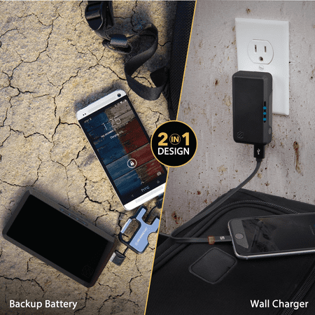 SCOSCHE 3000 PBH71 GoBat™ 2-In-1 Portable USB Wall Charger and 3000 mAh Portable Battery Pack - Black