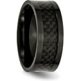 thumbnail image 5 of Chisel Titanium Polished Black IP-plated with Carbon Fiber Inlay 9.2mm Band - Ring Size 8.5, 5 of 8