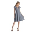thumbnail image 2 of Scoop Neck A Line Dress with Keyhole Detail, 2 of 10