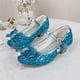 thumbnail image 5 of Zapatos de tacón alto para niñas, zapatos de princesa para primavera, zapatos de fondo suave con cristales plateados, zapatos de cuero de alto rendimiento para niñas pequeñas, 5 of 6