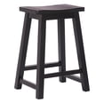 thumbnail image 4 of 24" Inch Solid Wood Saddle Bar Stool, Black, 4 of 7