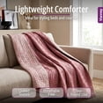 thumbnail image 3 of Vianney Twin Size Comforter - Reversible Lightweight Quilt Blanket 71x93 inches - Soft Blush Pink and Pale Pink Design - Year-Round Cozy Bedding, 3 of 7