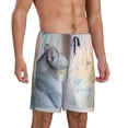 thumbnail image 2 of Fotbe The Cat Looks in the Mirror Pantalones Cortos de Pijama para Hombre, Ropa de Dormir, Pantalones de Pijama Cortos para Hombre-X-Large, 2 of 6