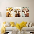 thumbnail image 5 of ZHONGYUTONG Cow Canvas Wall Art Brown Cow with Flower Picture Cute Animal Paintings Prints Vintage Artwork Rustic Farmhouse Wall Decor Framed (12.00" x 18.00"), 5 of 6