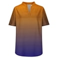 thumbnail image 4 of Teissuly Women's Fashion Printed Loose T-shirt Buttons Short Sleeve Blouse V-Neck Casual Tops, 4 of 5