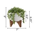 thumbnail image 2 of Flora Bunda CS2956E-MTWH 5'  String of Pearl in Hobnail Ceramic Planter on  Stand, 2 of 4