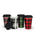 thumbnail image 4 of Tasse de Voyage à Carreaux Noirs et Rouges, 4 of 4