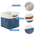 thumbnail image 6 of Tegance 13x13 Storage Cubes Baskets 4 Pack Fabric Cube Storage Bins Large Storage Baskets with Leather Handles,Decorative Storage Boxes for Organizing Shelves(WhiteBlue), 6 of 10