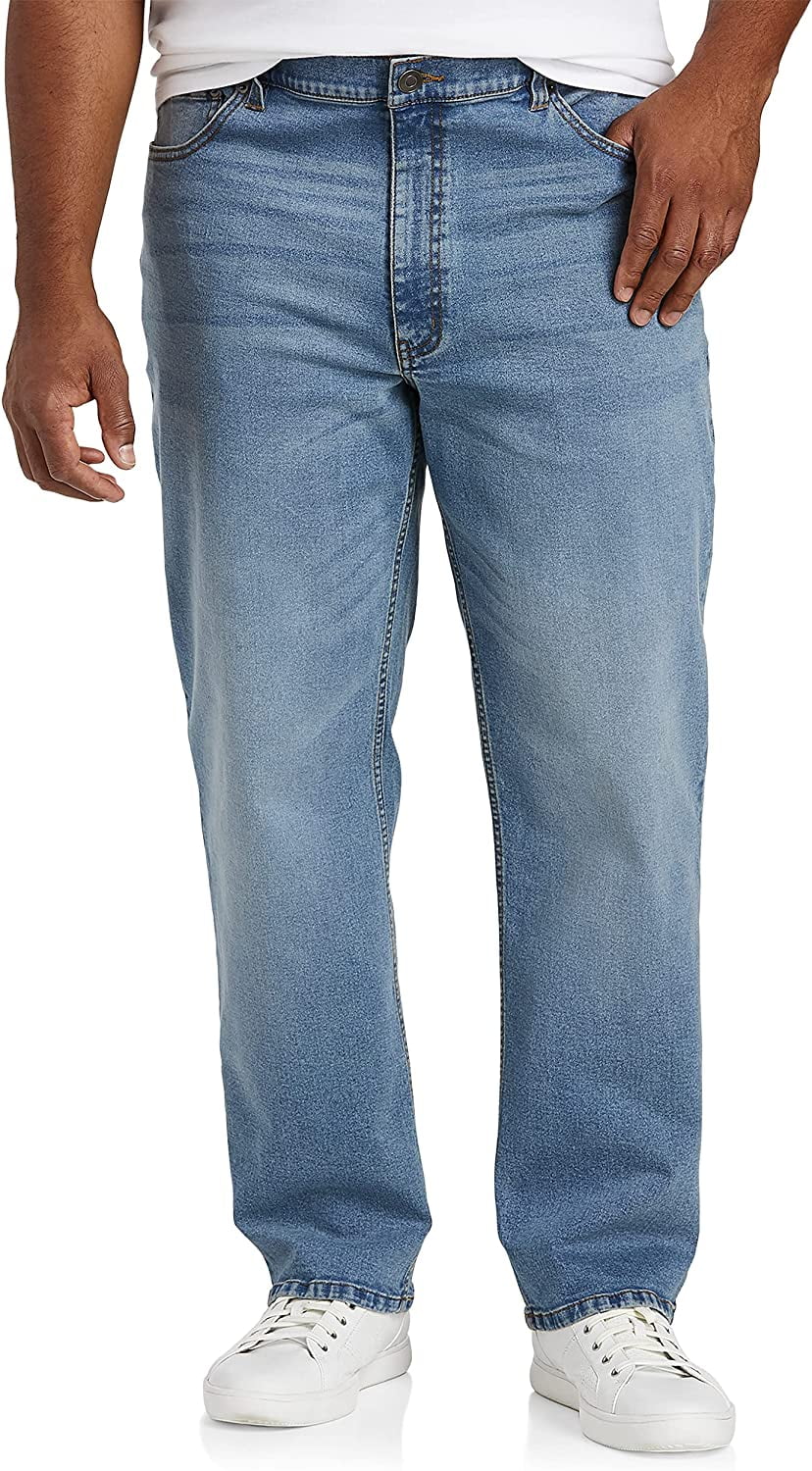 Big and Tall Essentials by DXL Men's Relaxed-Fit Jeans, Light Wash, 48W ...