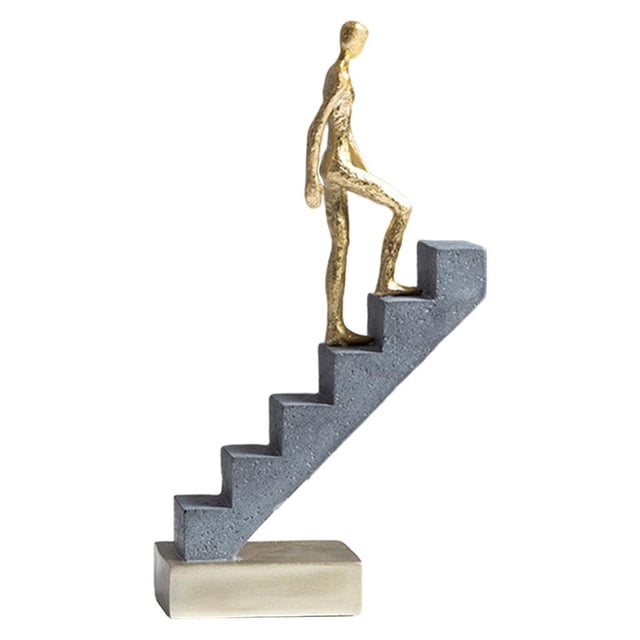 Escultura de pensador subiendo escaleras, figura moderna, estatua, artículo de decoración de escritorio. S