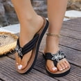 thumbnail image 3 of Dakaela Flip Flops for Women with Arch Support Yoga Mat Cork Footbed Comfortable Summer Beach Slip on Walking Thong Sandals Indoor Outdoor Size 6-10 Black, 3 of 9