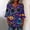 A24 Navy, variant on JOANKDMI Women's Cute Pumpkin Pattern T Shirts V Neck Blouse Button Down Bell Sleeve Tunic Top for Trick-or-Treat Halloween Party Casual Fall Festive Holiday Outfit