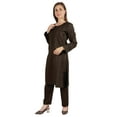 thumbnail image 3 of Moomaya Solid Kurta Pajama Set For Women Ethnic Set Full Sleeve Indian Formal Cotton Clothing, 3 of 7