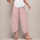 thumbnail image 1 of WILLBEST Pantalones Casuales para Mujer, con Bolsillo, Cintura Elástica, Holgados, Lisos, Cómodos, para Uso Diario. Grande, 1 of 3