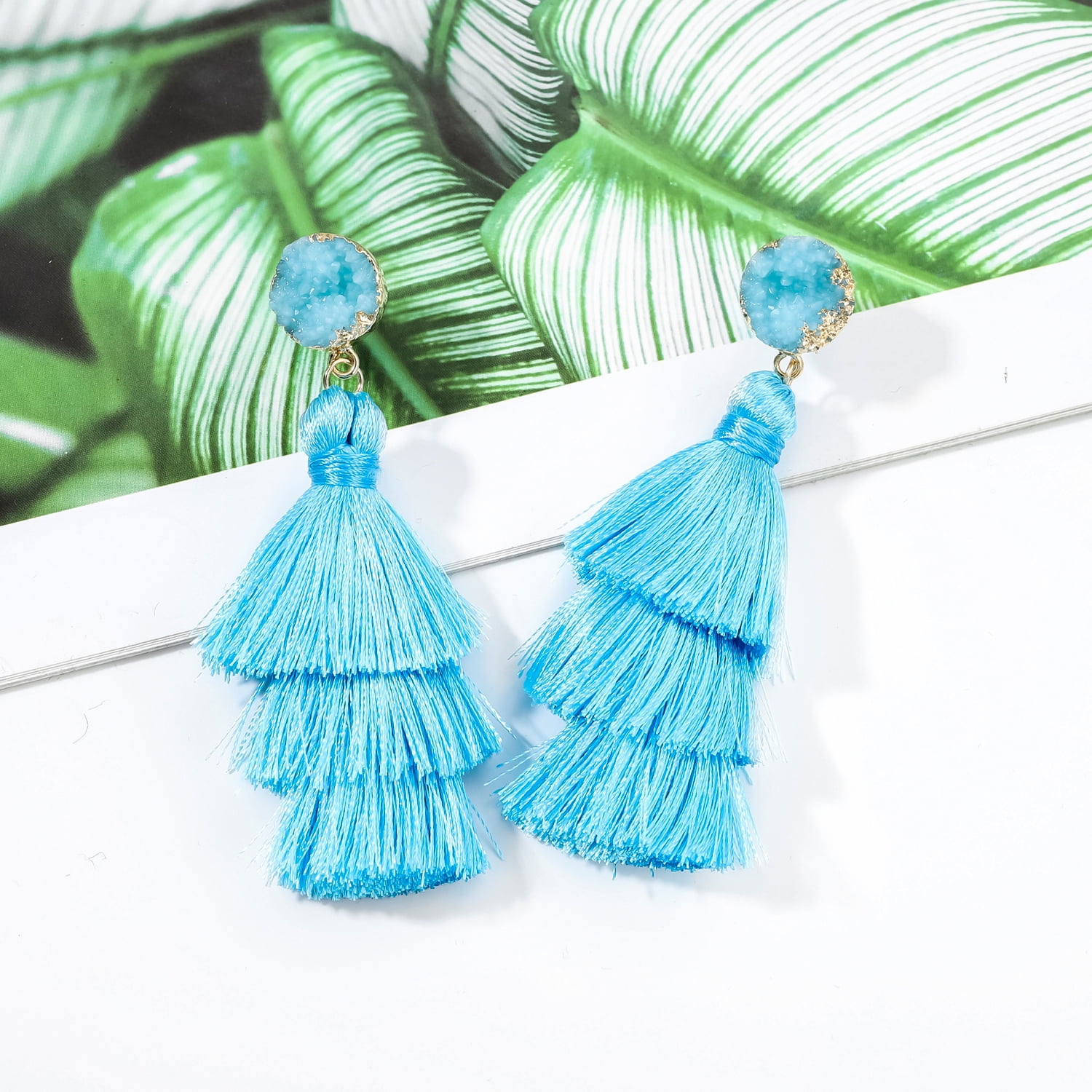 Blue Pink Multi color Mini Tassels, Tassel Charm, Earring Tassel, Blue –  LylaSupplies