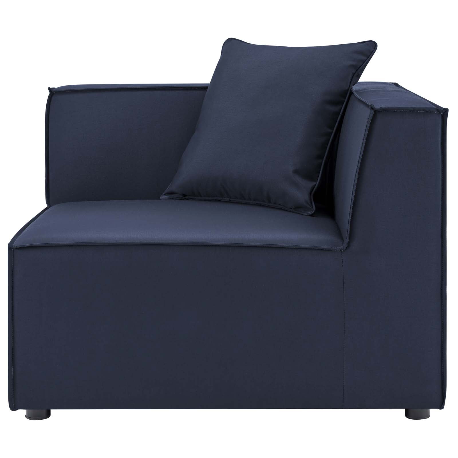 Modway Saybrook 6-Piece Fabric Upholstered Outdoor Patio Sectional Sofa in Navy