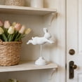 thumbnail image 4 of AURIGATE Easter Leaping Bunny on Stand, Wood-Look Rabbit Figurine with Pedestal Base, Spring Tabletop Decor for Home & Easter, 4 of 6