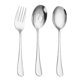 thumbnail image 1 of Cucharas para servir x 2, cucharas ranuradas x 2, tenedor para compartir x 2; espumadera perforada de rendimiento avanzado de 8,7 pulgadas, para banquetes, cocina, buffet, 1 of 5