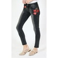 thumbnail image 2 of Grace in LA Jeans Women's Black Floral Embroidered Junior Fit Skinny Stretch Jeans (29), 2 of 4