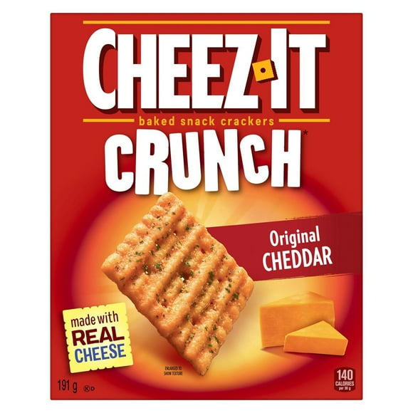 Cheez-It Baked Snack Crackers Crunch Original Cheddar 191g, Made with real cheese