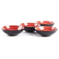 thumbnail image 6 of TiaGOC Sonoma 16 Piece Stoneware Dinner Set Red, Outside Black + Inside Handpainted Color Red with speckle, 6 of 8