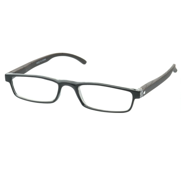 MLC Eyewear Dillon Rectangle Reading Glasses +1.00 in Black - Walmart ...