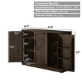 thumbnail image 2 of ChVans 47.2" Farmhouse Kitchen Buffet Sideboard Cabinet with 3 Side Shelves, 34"H Kitchen Pantry Cabinet with 3 Barn Doors/4 Adjustable Shelves for Kitchen, Dining Room, Living Room, Brown, 2 of 8