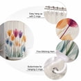 thumbnail image 5 of 72x78 Inch Shower Curtain Tulips Garden Bathroom Decor Waterproof Fabric Bathtub Bath Curtains Decorative Purple Blue Floral Colorful Retro Elegant Extra Long Shower Curtain Set with Hooks, 5 of 6