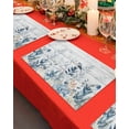 thumbnail image 4 of Blue Christmas Placemats Set of 2 Flower Poinsettia Robins Eucalyptus Wood Grain Heat Insulation Washable Place Mats, Rustic Non-Slip Table Mats for Dining Table Party Kitchen Decor,13x19 Inch, 4 of 4
