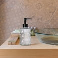 thumbnail image 5 of 2 Diamond Design 330ml Transparent Glass Soap Dispenser Refillable Soap Dispenser Container with Black Pump for Bathroom Kitchen 330ml, 5 of 13
