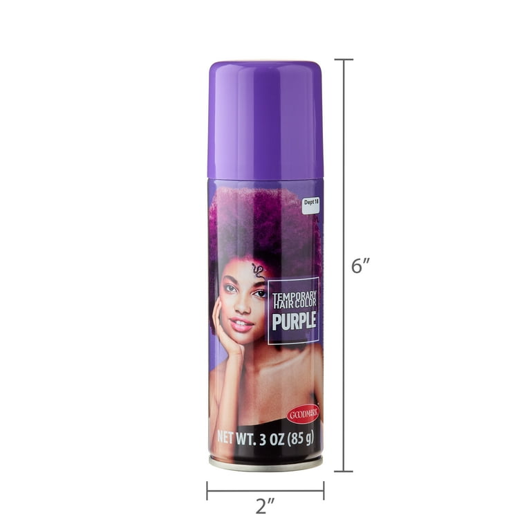 Temporary Hair Color Spray, Purple, 3oz, Halloween Make-Up for Adults, by Goodmark