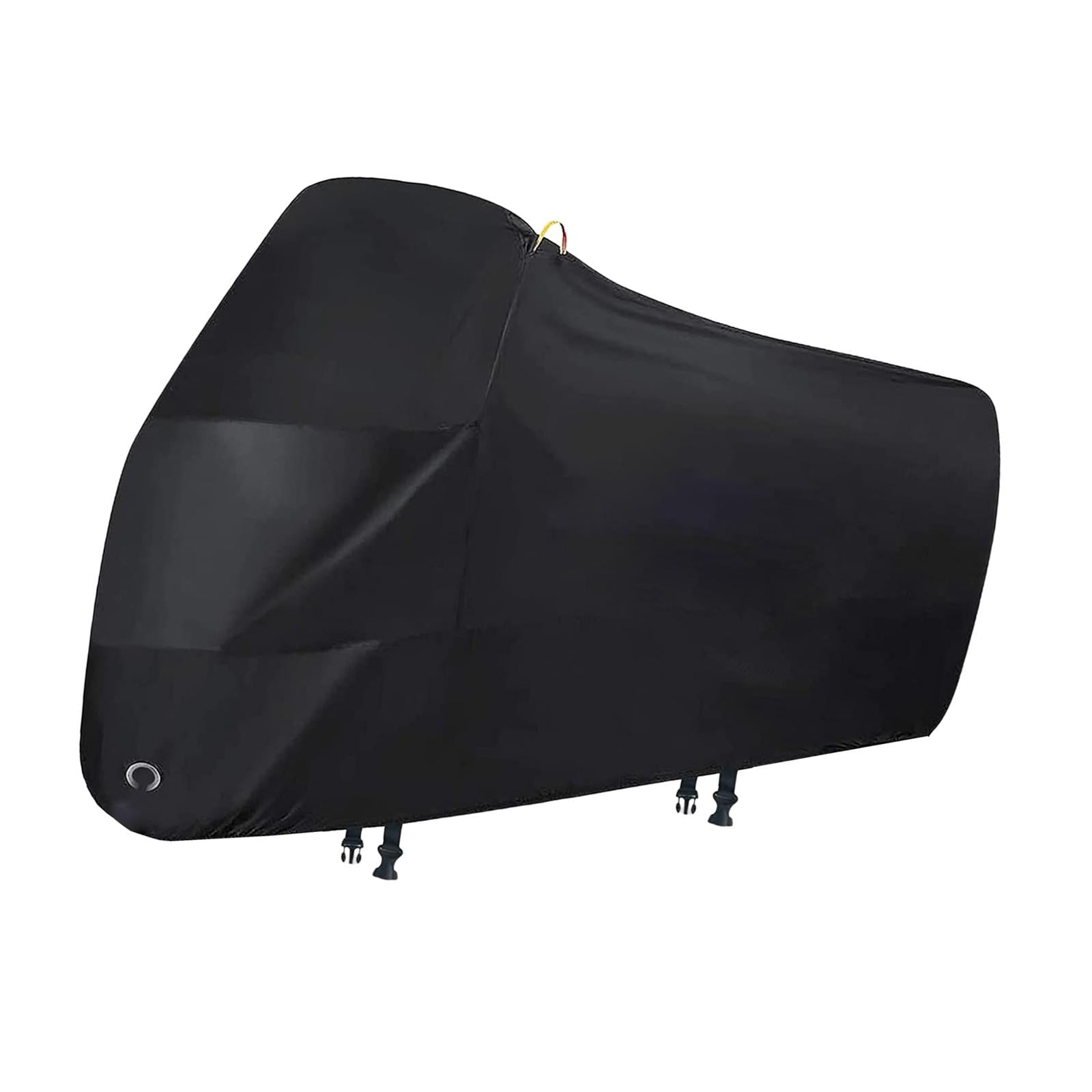 funtasica Motorcycle Cover Motorbike Waterproof Dustproof Cover Vehicle Cover 200x70x110cm Black for All Season Protection from Snow Dust Sun