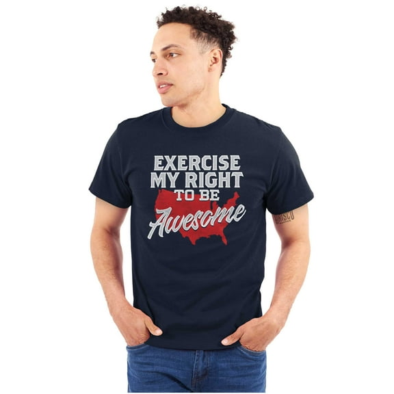 America USA Right to Be Awesome Funny Plus Size Crewneck Graphic Tee Shirt Brisco Brands 2X