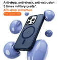 thumbnail image 3 of Allytechgroup Magsafe Competible Phone Case for Apple iPhone 15 Pro Max, with Screen Protector Transparent Matte Back Cover Anti-Scratch Slim Shockproof Case for Women Men, Blue, 3 of 7