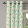 thumbnail image 2 of Ambesonne Geometric Grommet Curtain, Sandals and Starfish, 50" x 72", Seafoam Yellow White, 2 of 6