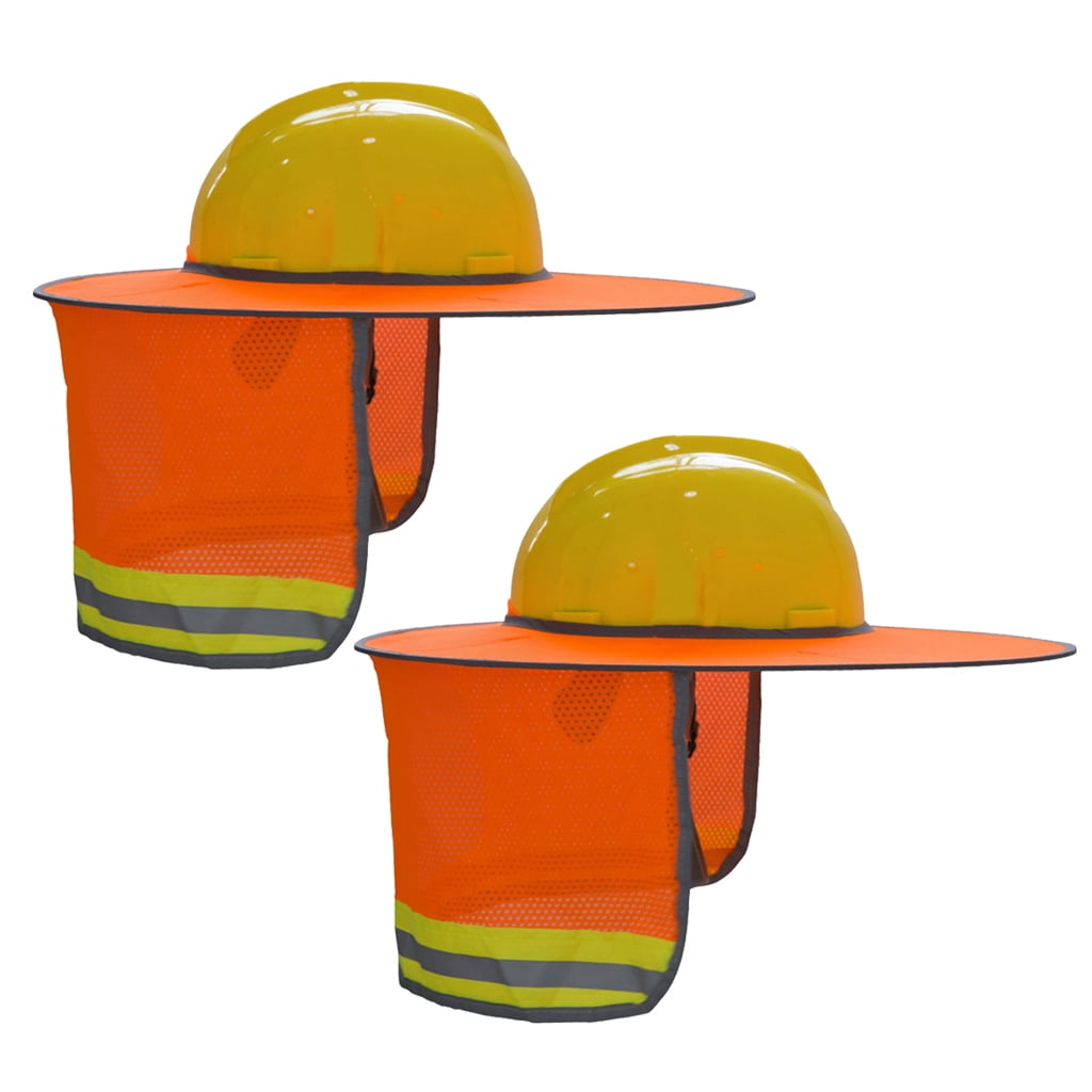 2pcs Construction Helmets Safety Hat with Reflective Strip Full Brim