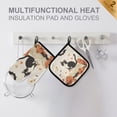 thumbnail image 4 of Yayeee Oven Mitts and Pot Holder Set of 4 Heat Resistant Kitchen Gloves Baking Hot Pad, Gray Cartoon Halloween Cat, 4 of 5